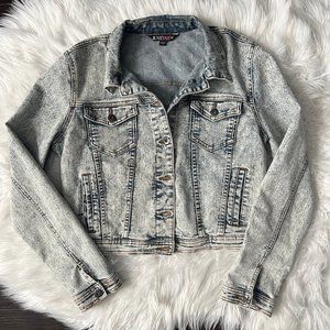 Acid wash denim jean jacket from Just Fab, size medium